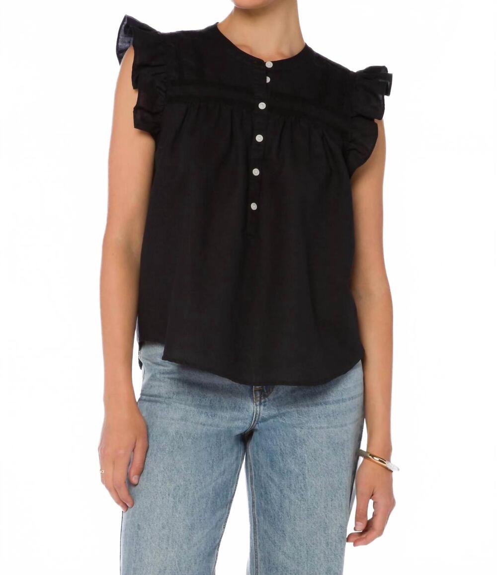 NEW VELVET HEART beckett ruffle sleeves top in black